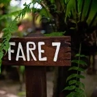 Sign for beachfront fare number 7, at Barrier Beach Resort.