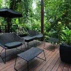 Terraced communal area at Barrier Beach Resort, Vanuatu.