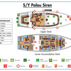 Deck plan of the Palau Siren liveaboard