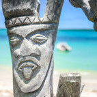 Wood carving in Efate, Vanuatu