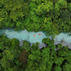 Aerial of Blue Hole in Espiritu Santo, Vanuatu