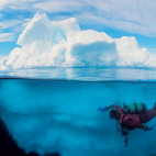 Diver in Antarctica.