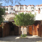 Beach cabins and Bedouin at Sharks Bay Umbi Village in Sharm el Sheikh, Egypt