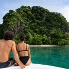 Couple on a boat in Fiji.