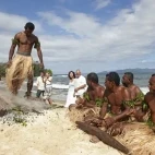 Fire walking performance in Fiji.