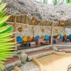 The al fresco lounge area at Sunshine Marine Lodge, Zanzibar.