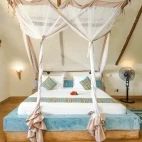 Bedroom in a family suite, at Sunshine Marine Lodge, Zanzibar.