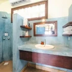 A garden suite bathroom at Sunshine Marine Lodge, Zanzibar.