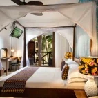 A garden room double bedroom, at The Z Hotel, Zanzibar.