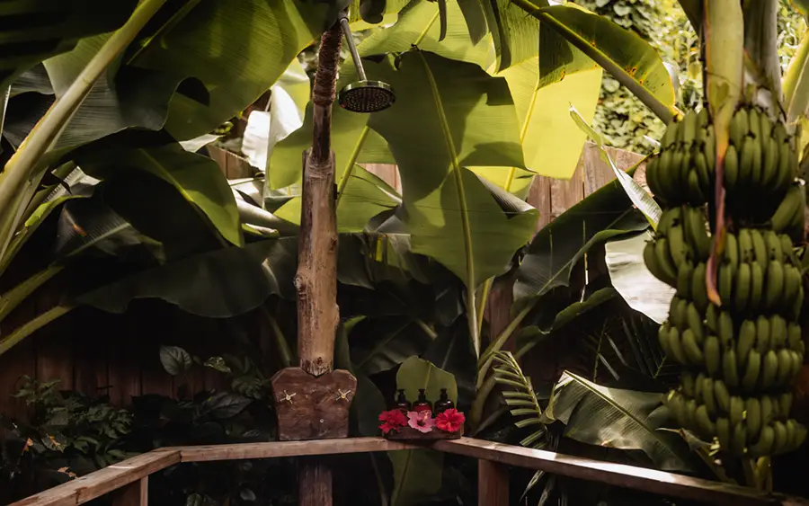 Outdoor shower at Oneta Resort in Fiji