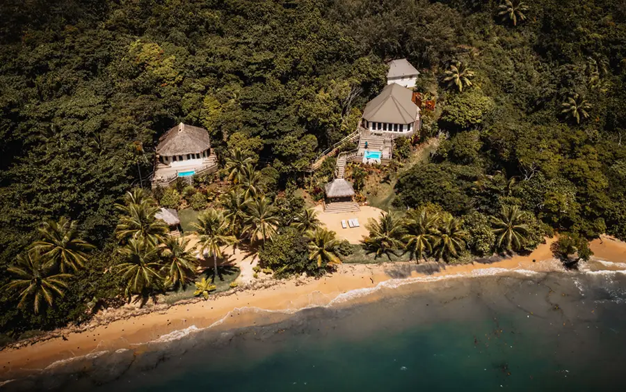 Aerial of Oneta Resort in Fiji