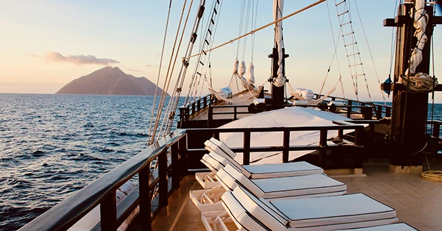Sun deck on board Dewi Nusantara liveaboard in Indonesia