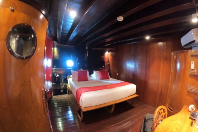 View of a cabin on the Dewi Nusantara.