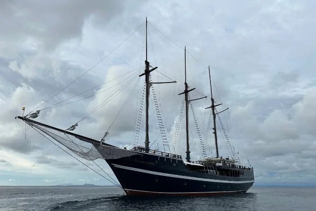 View of the Dewi Nusantara vessel in Indonesia.