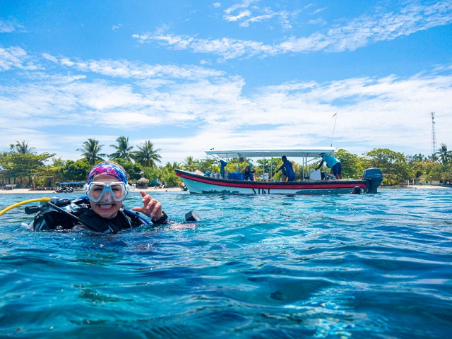 Dive boat from Papua Paradise Resort in Raja Ampat, Indonesia.