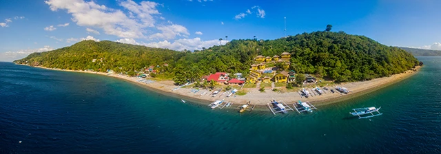 Panorama shot of Buceo Anilao in the Philippines