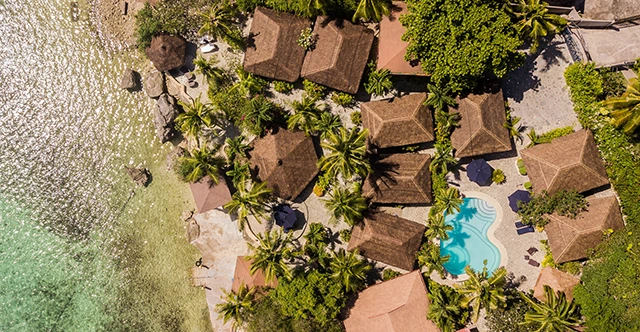 Aerial of Magic Island Resort in Moalboal, the Philippines