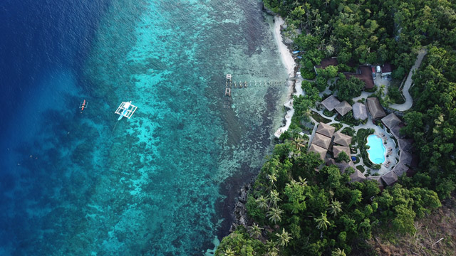 Aerial of Magic Oceans Resort in Anda, the Philippines.