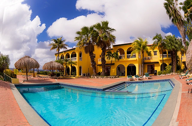 Swimming pool at Buddy Dive Resort in Bonaire.
