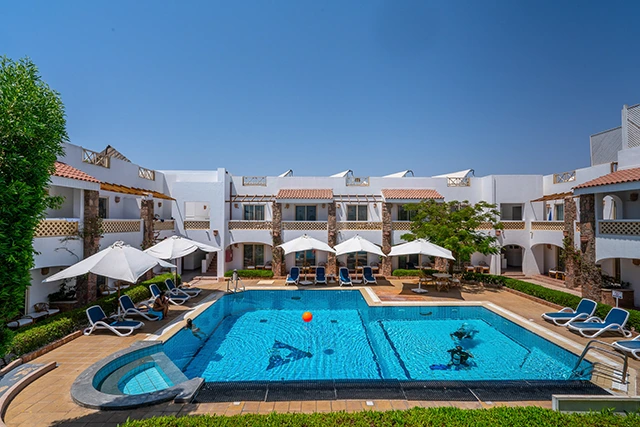 Swimming pool at Camel Dive Club in Sharm el Sheikh, Egypt
