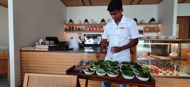 Food preparation at Alila Kothaifaru in the Maldives.