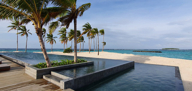 Swimming pool at Alila Kothaifaru in the Maldives.