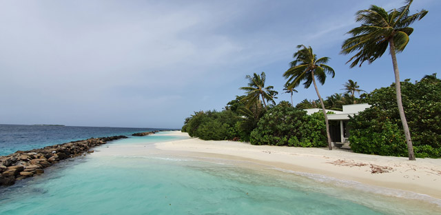 Beach at Dhigali in the Maldives.