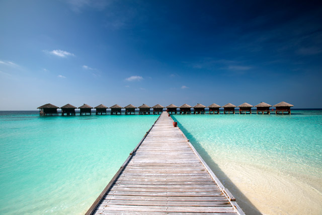 Water villas at Filitheyo Island Resort in the Maldives