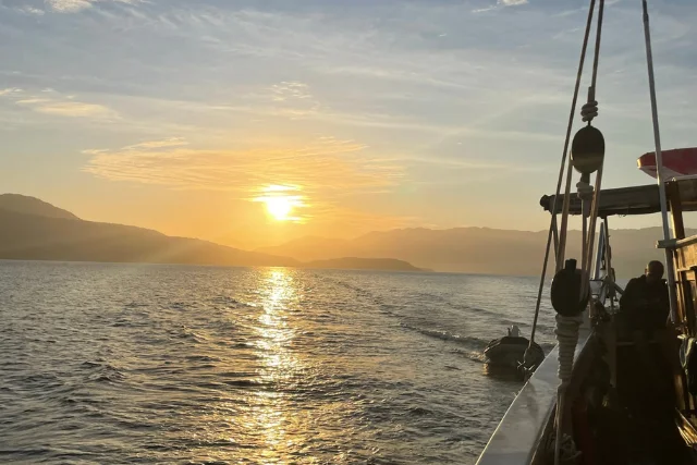 Sunrise from the Emperor Raja Laut vessel, Alor, Indonesia.